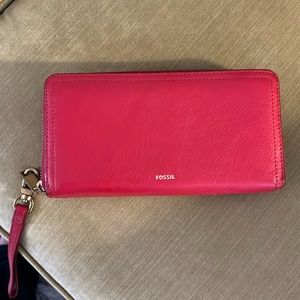 Fossil red leather
